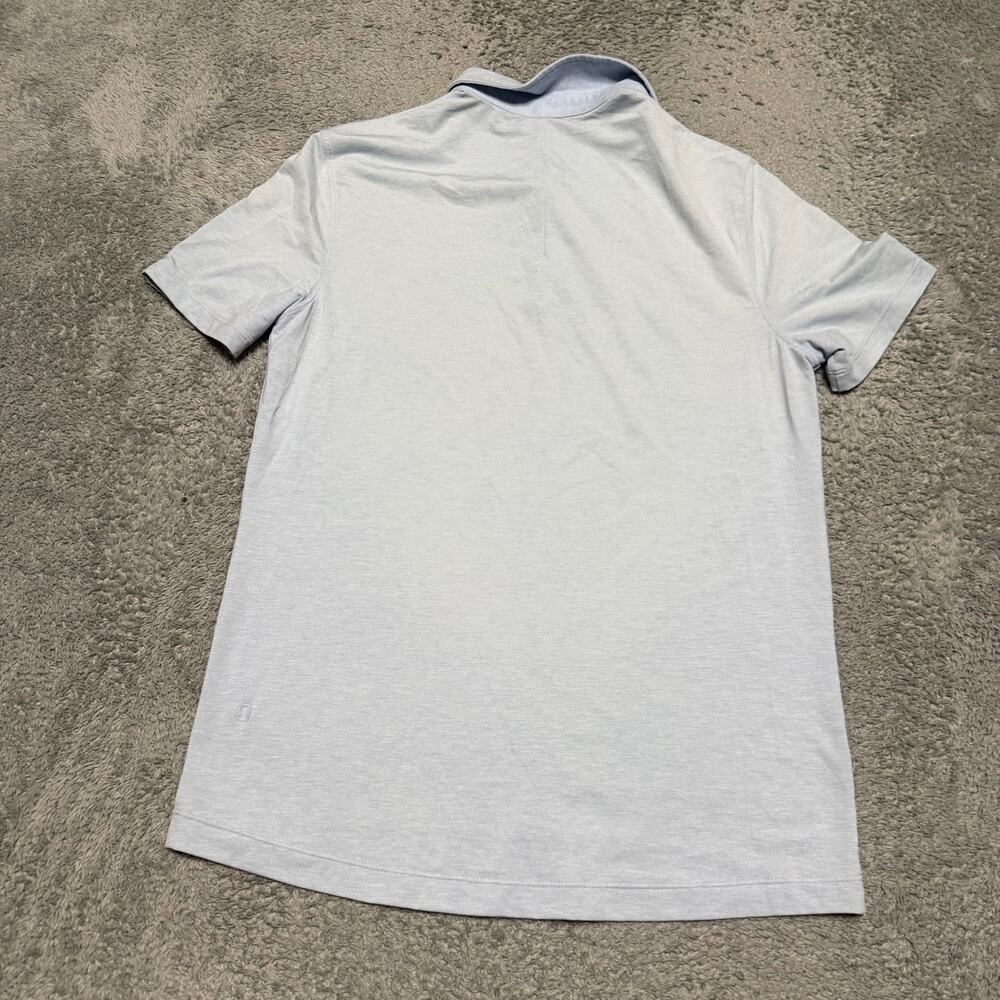 Lululemon Polo Shirt Mens Medium ? Blue Performance Slim Short Sleeve - Picture 3 of 6